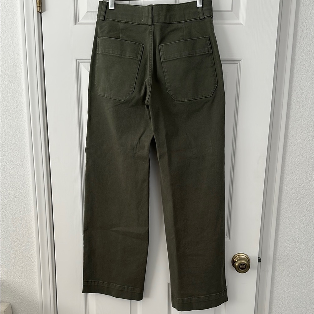 Everlane Olive Green Cropped Wide-Leg Pants - Picture 4 of 6